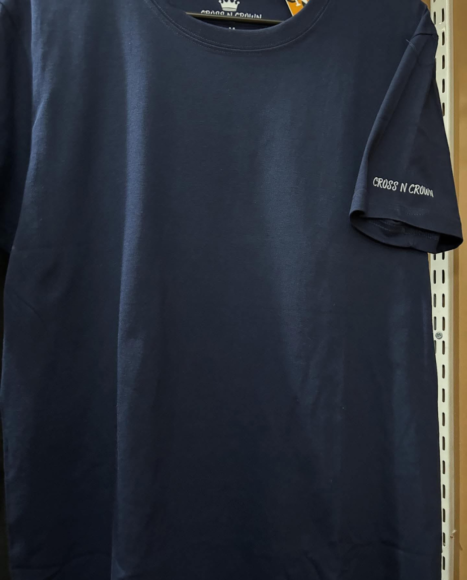 Cross N Crown Navy Blue T-Shirt – Comfortable & Stylish (S, M, L, XL)