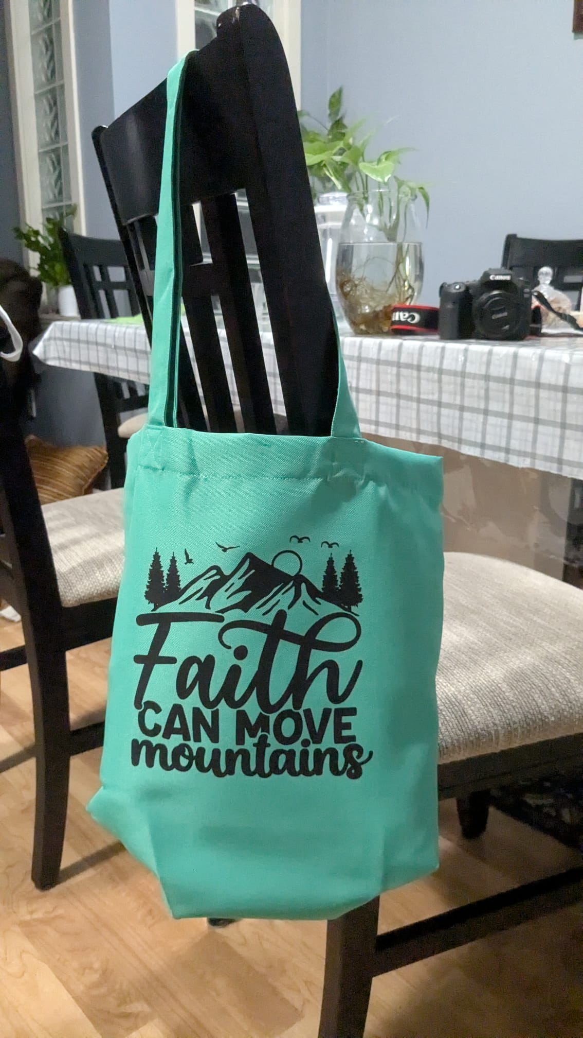 Faith Can Move Mountains Inspirational Tote Bag – Reusable & Eco-Friendly