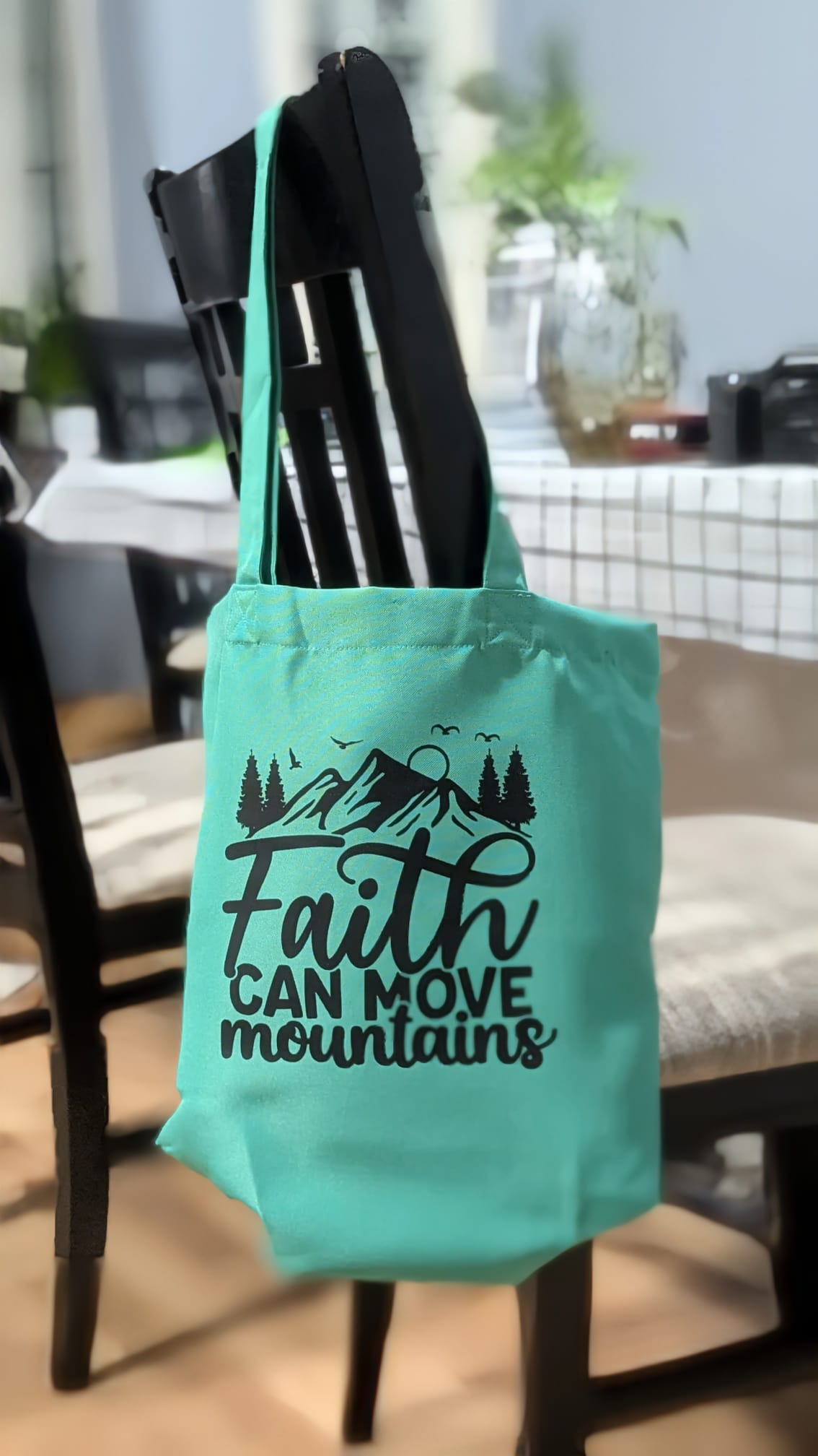 Faith Can Move Mountains Inspirational Tote Bag – Reusable & Eco-Friendly