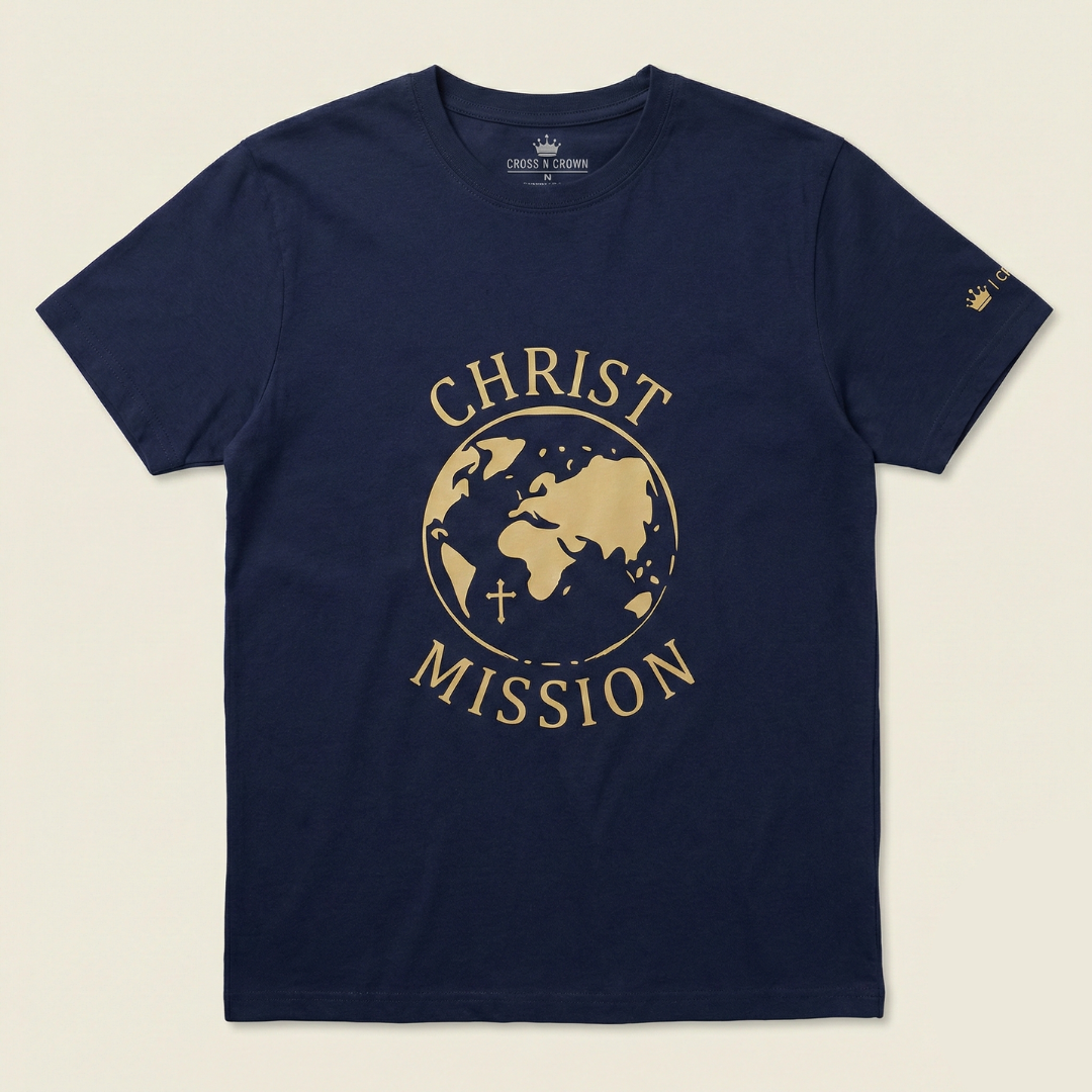 Christ Mission Navy Blue T-Shirt – Faith Without Borders