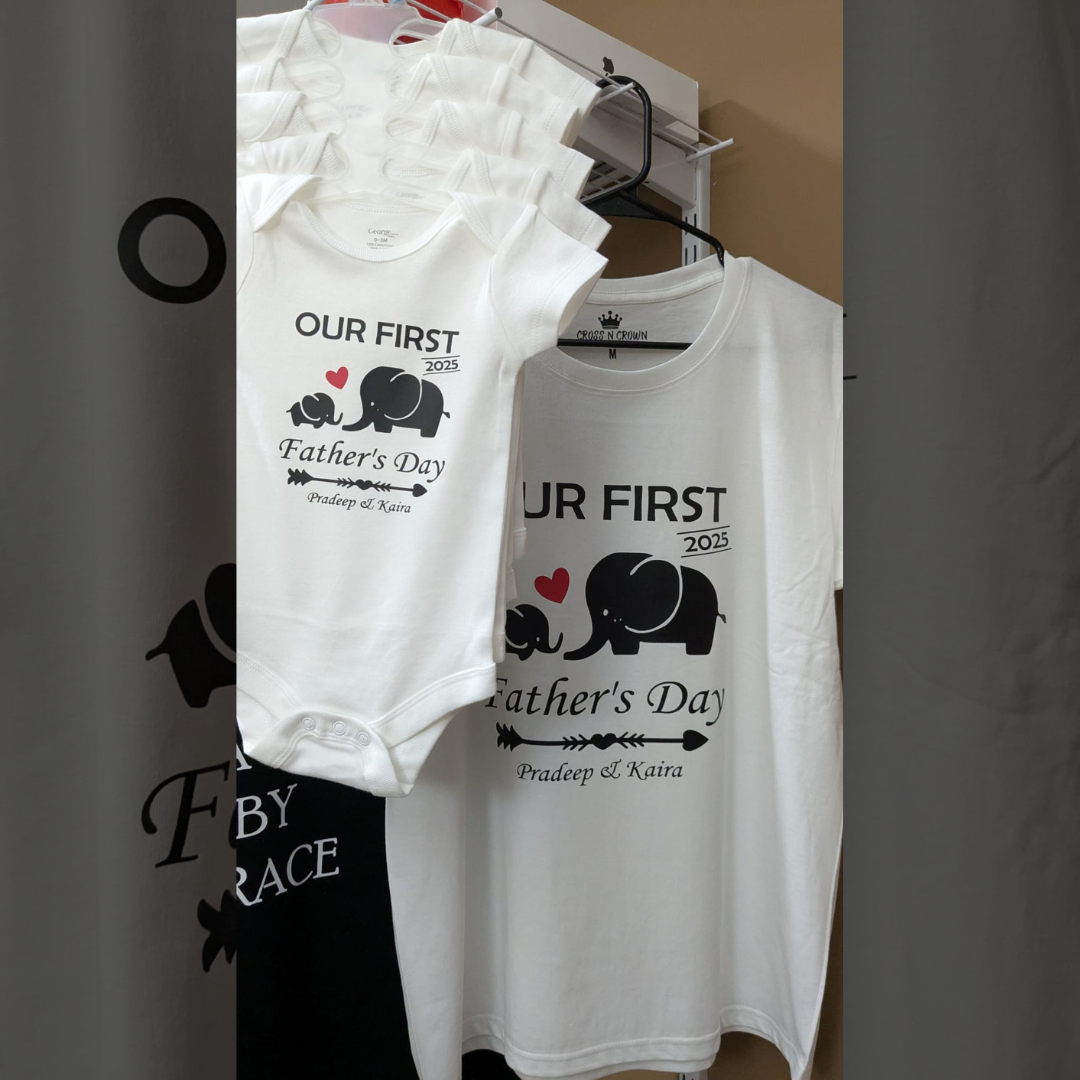 Our First Father’s Day Matching T-Shirt – Custom Father’s Day Package